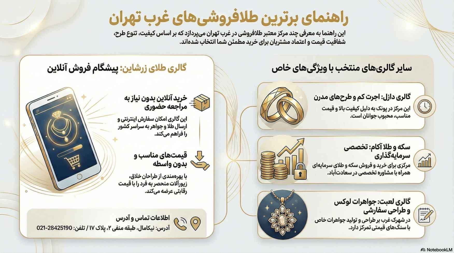 راهنمای خرید طلا در غرب تهران